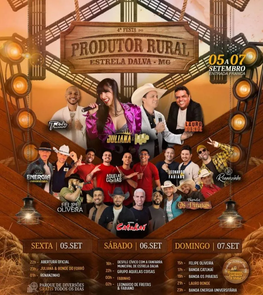 Estrela Dalva se prepara para 4ª Festa do Produtor Rural com muita música, tradição e diversão para toda a família